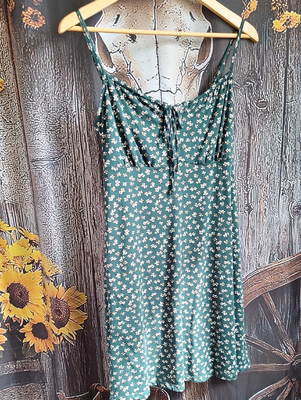 Hot Kiss Green Floral Midi Dress